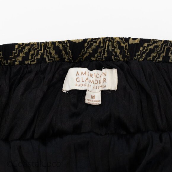 Badgley Mischka American Glamour Maxi Skirt M Crinkle Timeless Retro Holiday - Picture 5 of 8